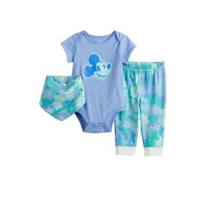 Jumping Beans Mickey Bodysuit, Pants & Bib Set 3 months